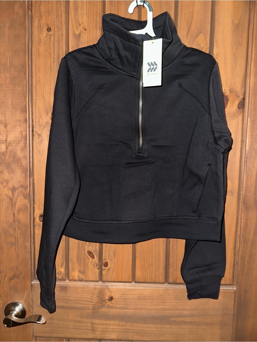 all in motion Black Half-Zip Funnel Neck Pullover